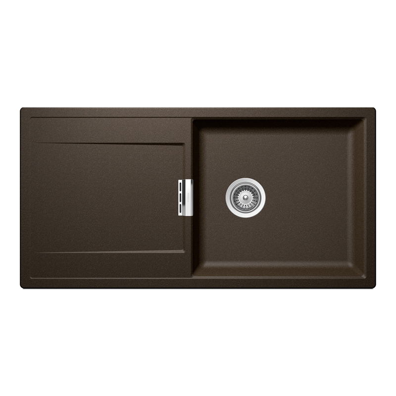 Chiuveta bucatarie Schock Mono D-100L Cristadur Bronze 1000 x 510 mm, granit, reversibila, montare pe blat, maro bronz