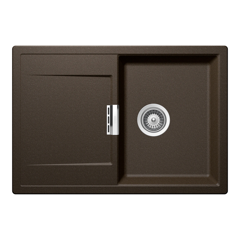 Chiuveta bucatarie Schock Mono D-100S Cristadur Bronze 740 x 510 mm, granit, reversibila, montare pe blat, maro bronz