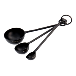 Set lingura pentru masurat ERNST 3 buc, 12.5 cm, metal, negru